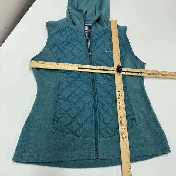 Columbia Vest Womens Small Blue Warmer Days Hooded Quilted Full Zip Thermal Coil - Picture 6 of 8